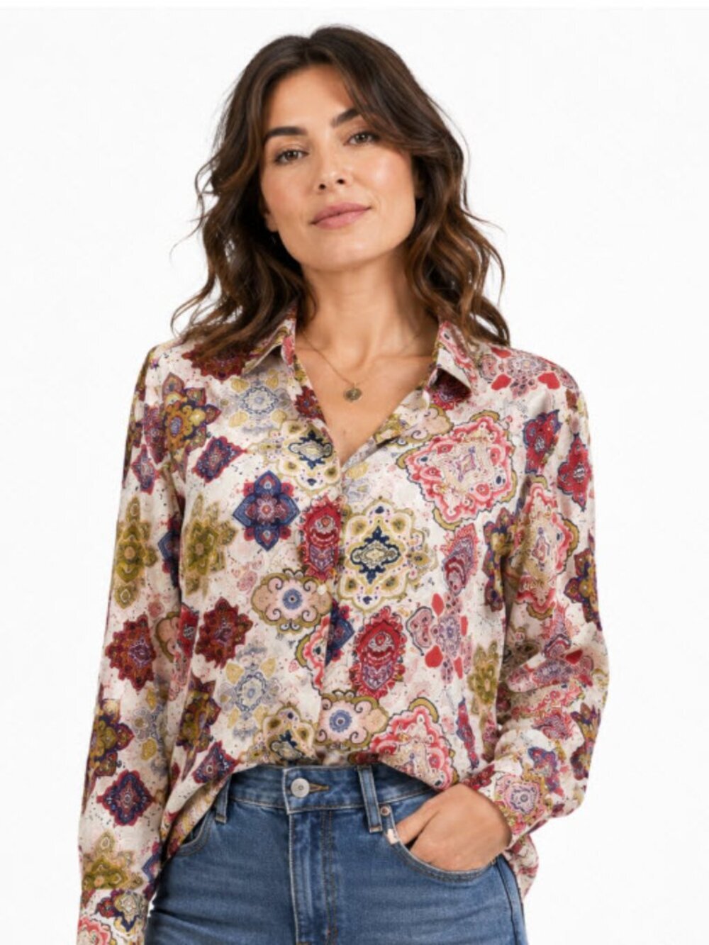Cupcakes & Cashmere Blouse Button Down Size Large